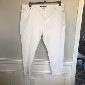 Ralph Lauren White Skinny Cropped Jeans Size 20W